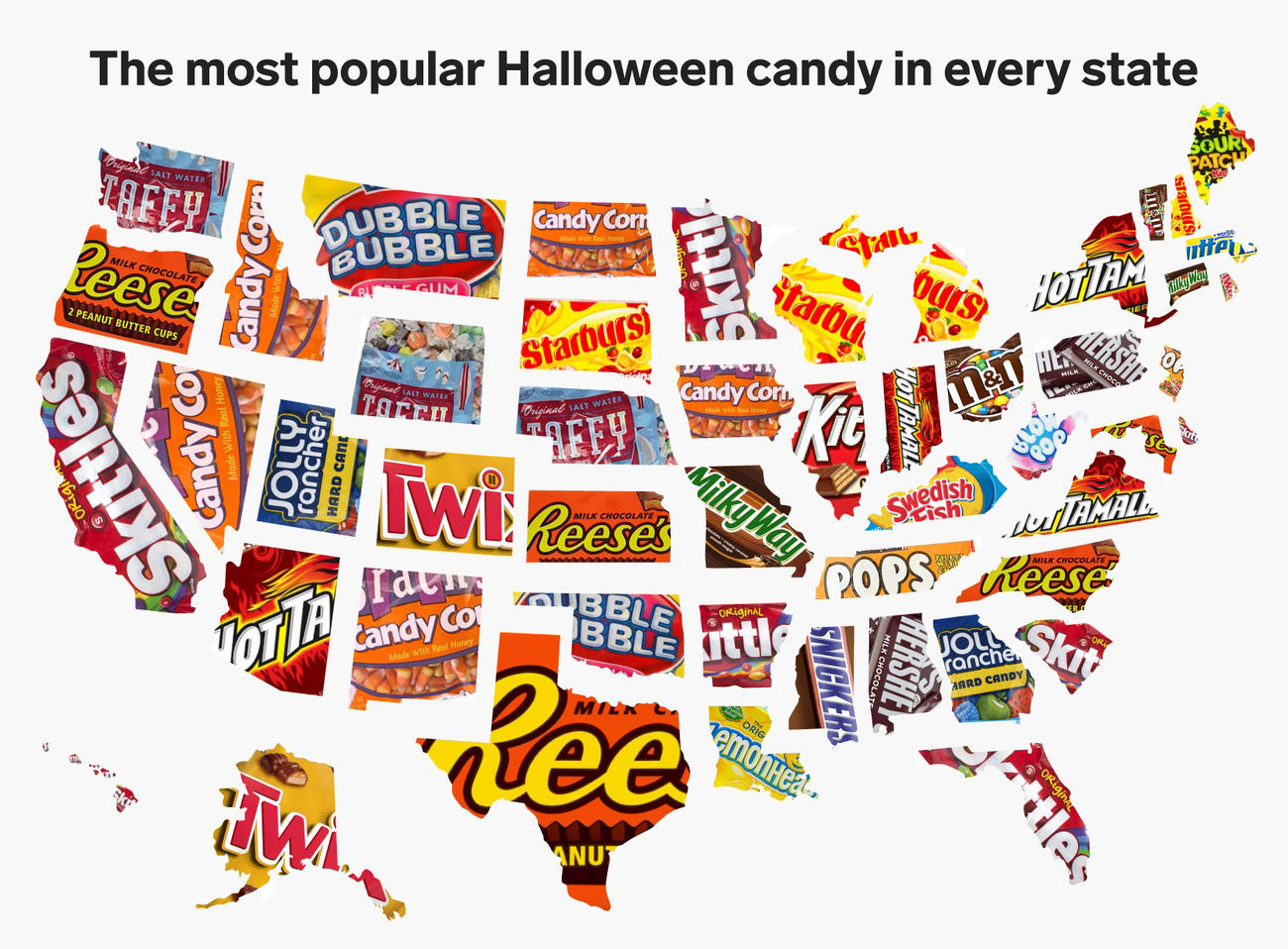 Most Popular Halloween Candy in Each State